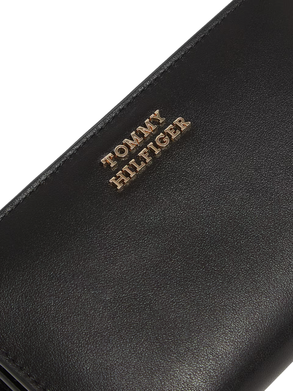 Portfel damski TOMMY HILFIGER mała portmonetka czarny poziomy TH - obrazek 4