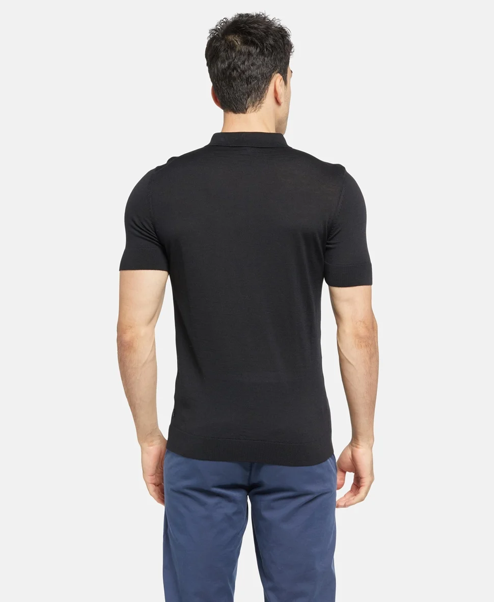 Koszulka męska z krótkim rękawem HUGO BOSS T-Shirt 100% wełna r. S - obrazek 3