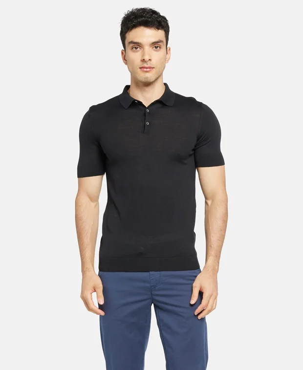 Koszulka męska z krótkim rękawem HUGO BOSS T-Shirt 100% wełna r. S - obrazek 2