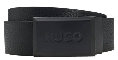 Pasek skórzany męski na bolec HUGO BOSS czarny pasek do spodni Garlond r. 100